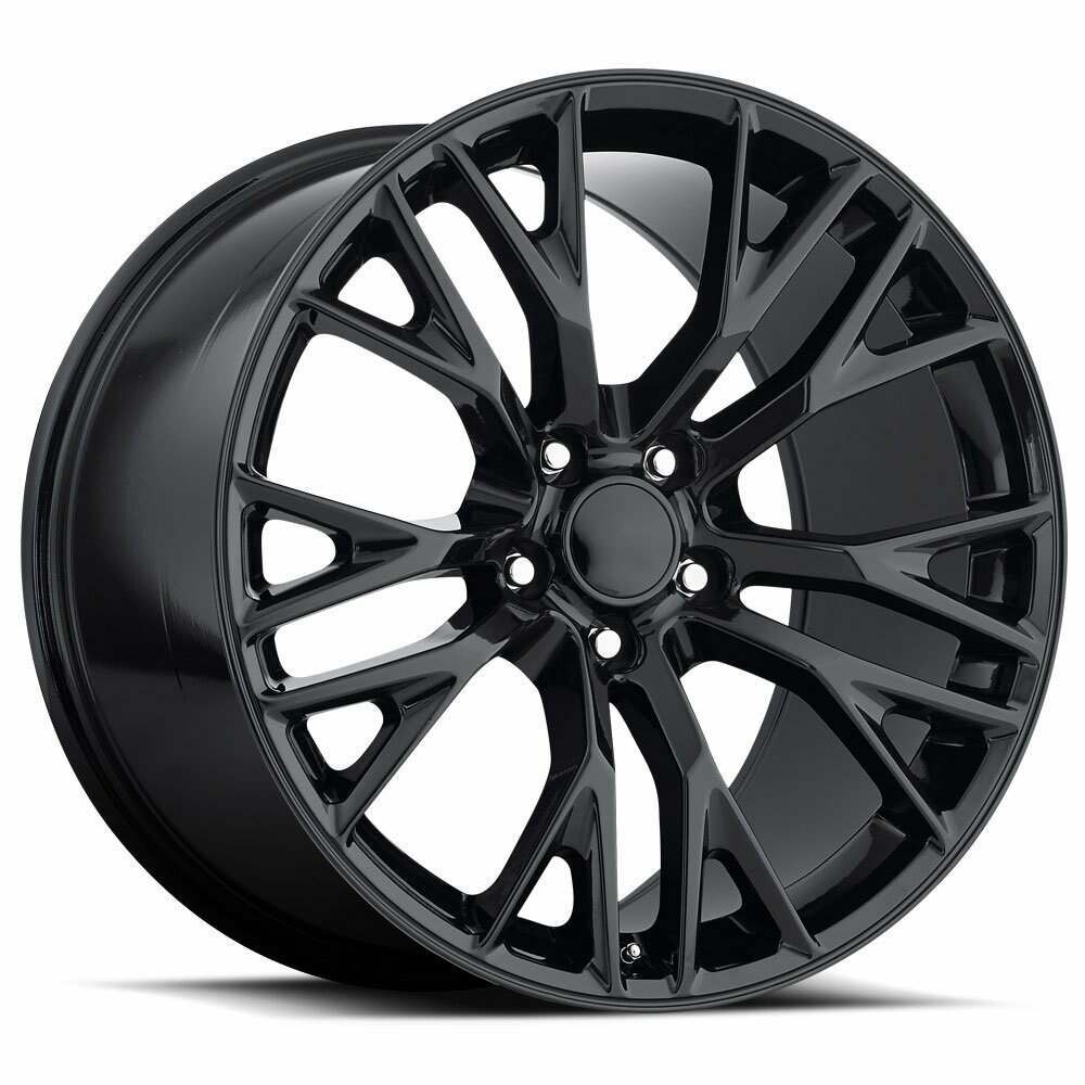 Factory Reproductions C7 Corvette Wheels 20X10 5X4.75 +79 HB 70.3 2015 C7 Z06 Gloss Black With Cap FR Series 22 Factory Reproductions - 22010793402