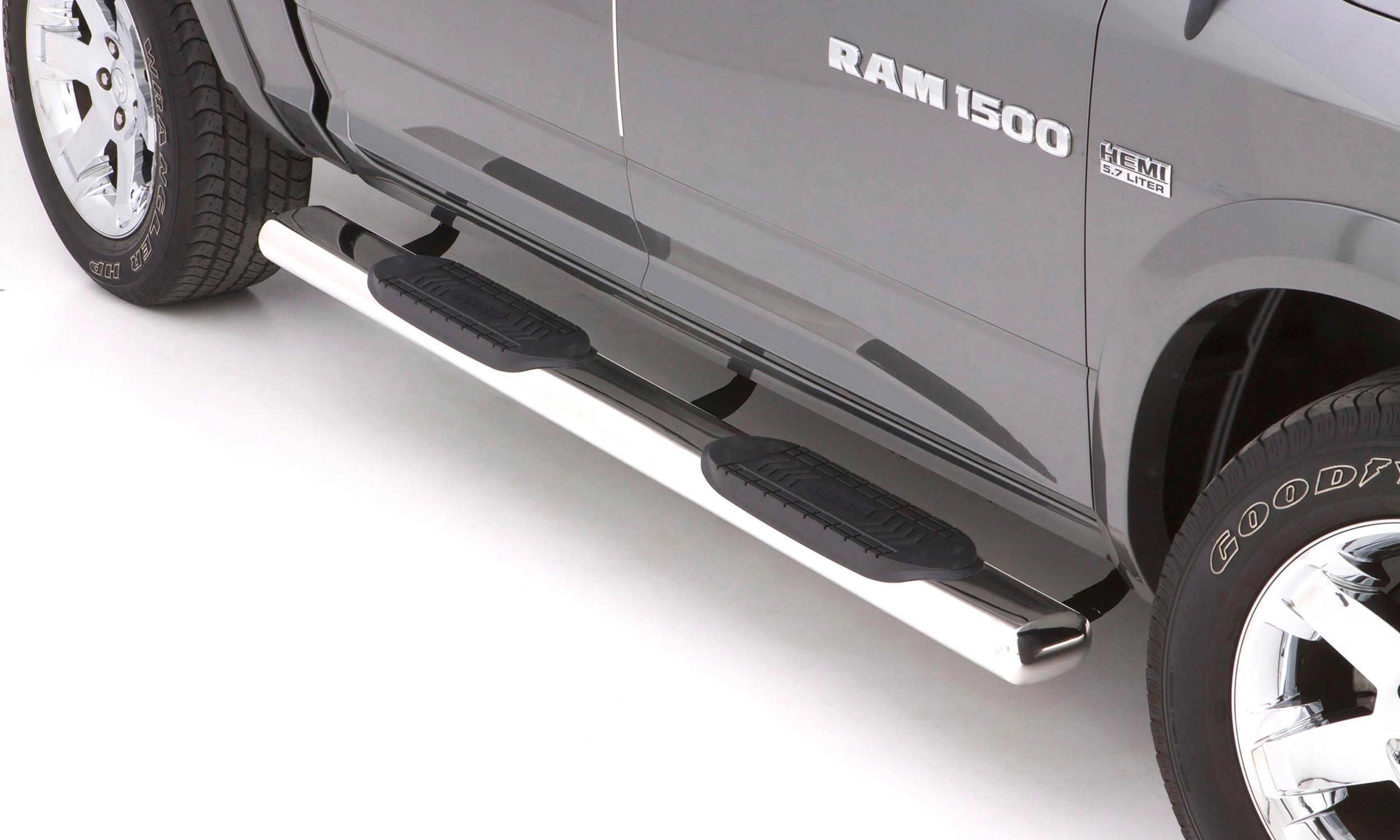 Lund 6Inch-Oval Straight Nerf Bars; Composite; Chrome - 22368038