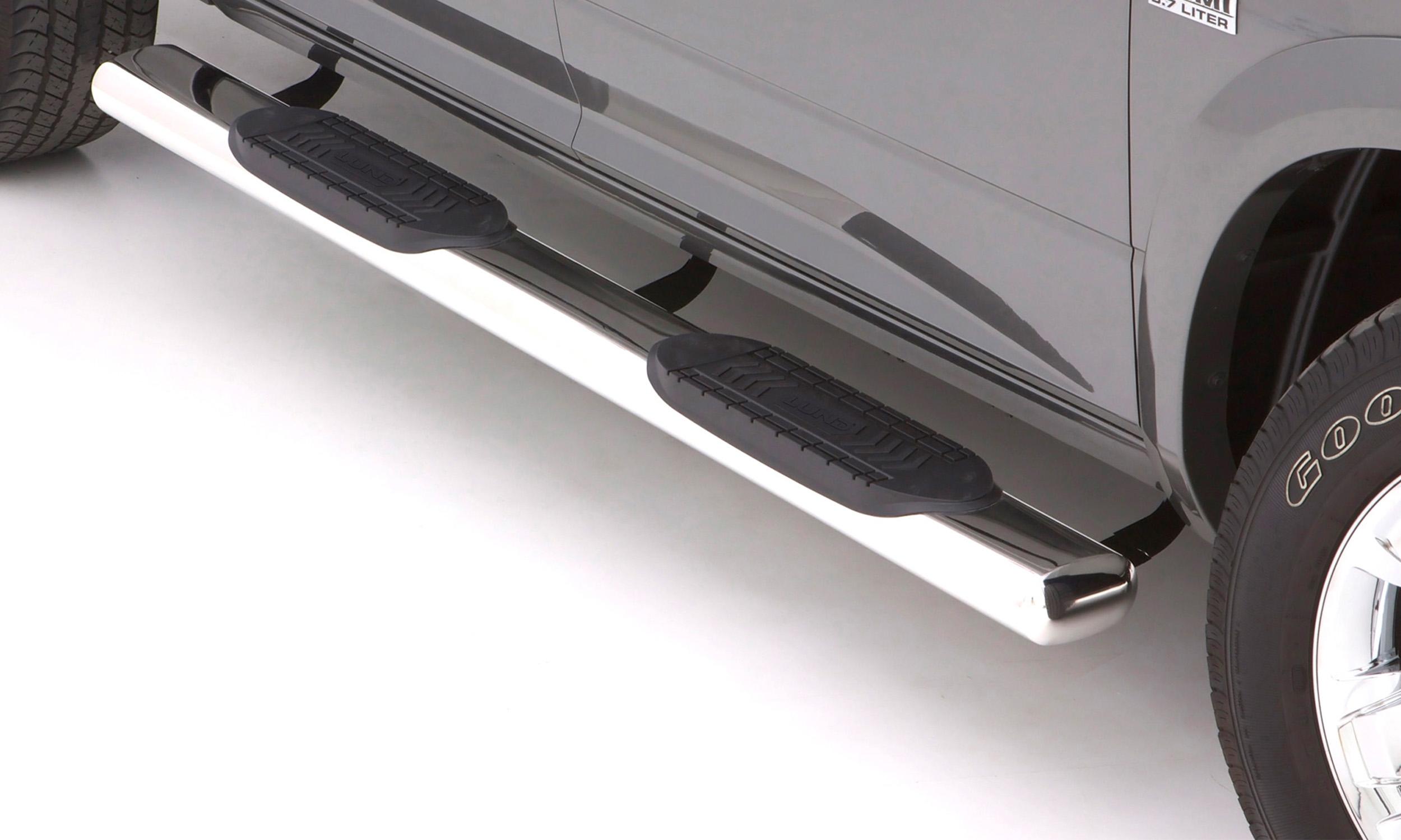 Lund 6Inch-Oval Straight Nerf Bars; Composite; Chrome - 22368052