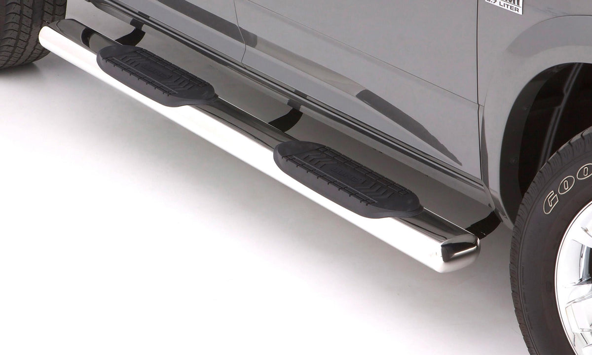 Lund 6Inch-Oval Straight Nerf Bars; Composite; Chrome - 22368054
