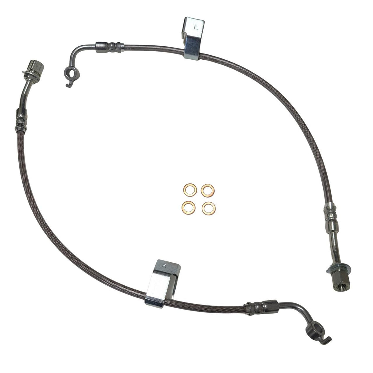J&M Front Braided Brake Line Kit - Clear (2024-2026 Mustang w/ Magneride) - 22591-C