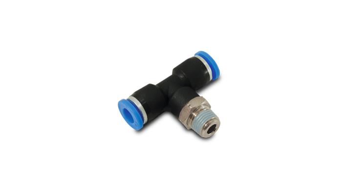 Vibrant Performance Male Tee Fitting, Tube O.D. Size: 1/4" - Male Thread Size: 1/8" Npt - 22632