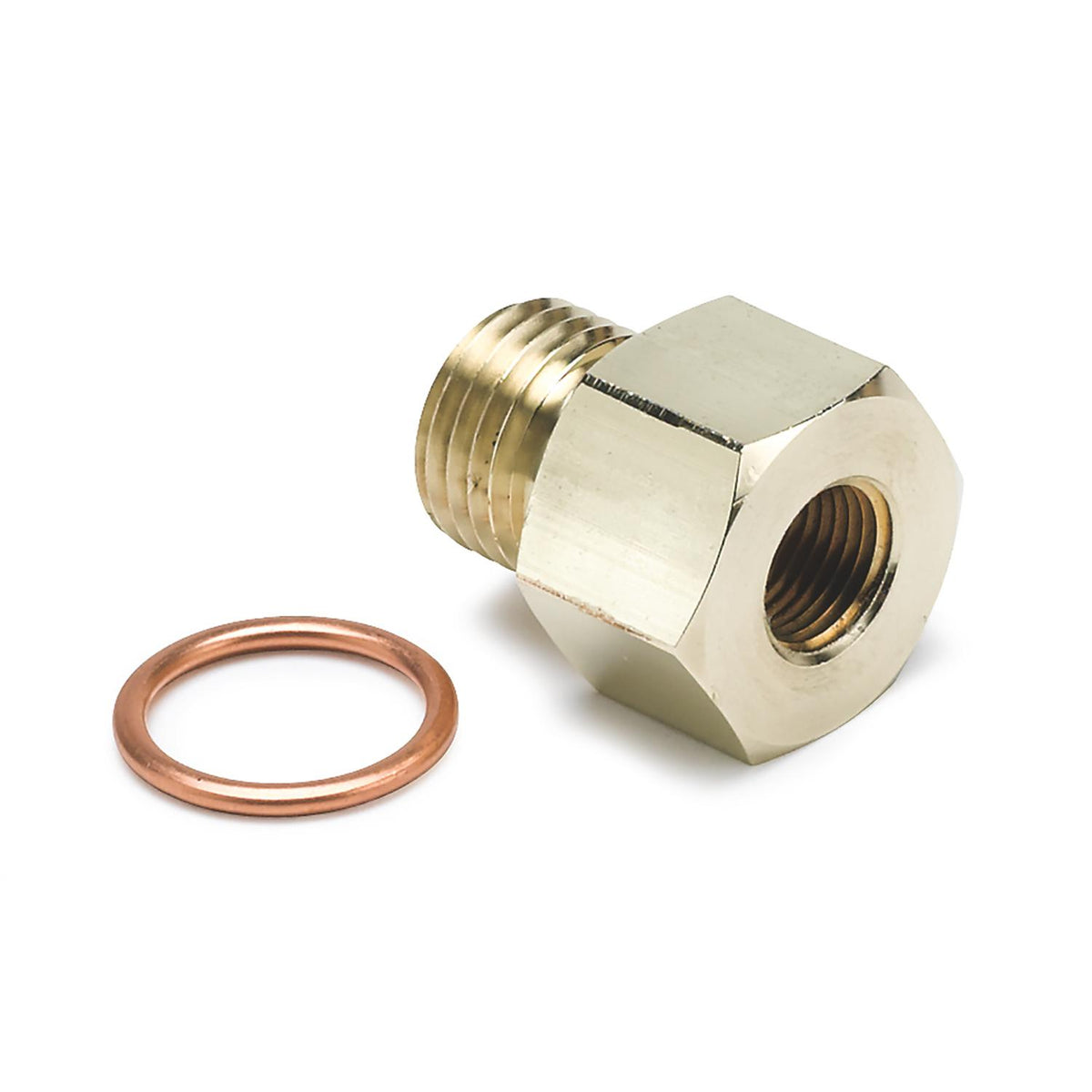 Auto Meter FITTING, ADAPTER, METRIC, M14X1.5 MALE TO 1/8" NPTF FEMALE, BRASS - 2267