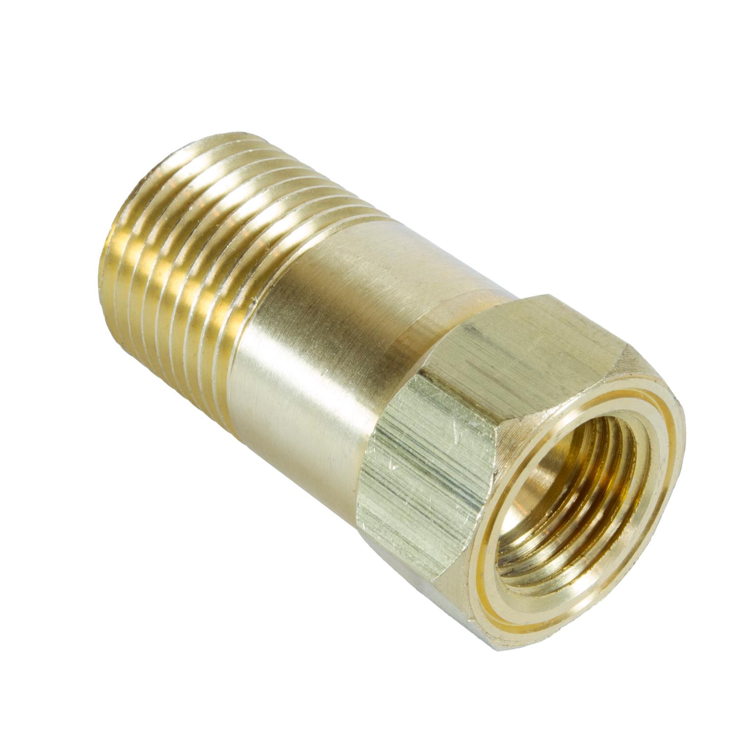 Auto Meter FITTING, ADAPTER, 1/2-1/16" NPT MALE, EXTENSION, BRASS, FOR MECH. TEMP. GAUGE - 2270