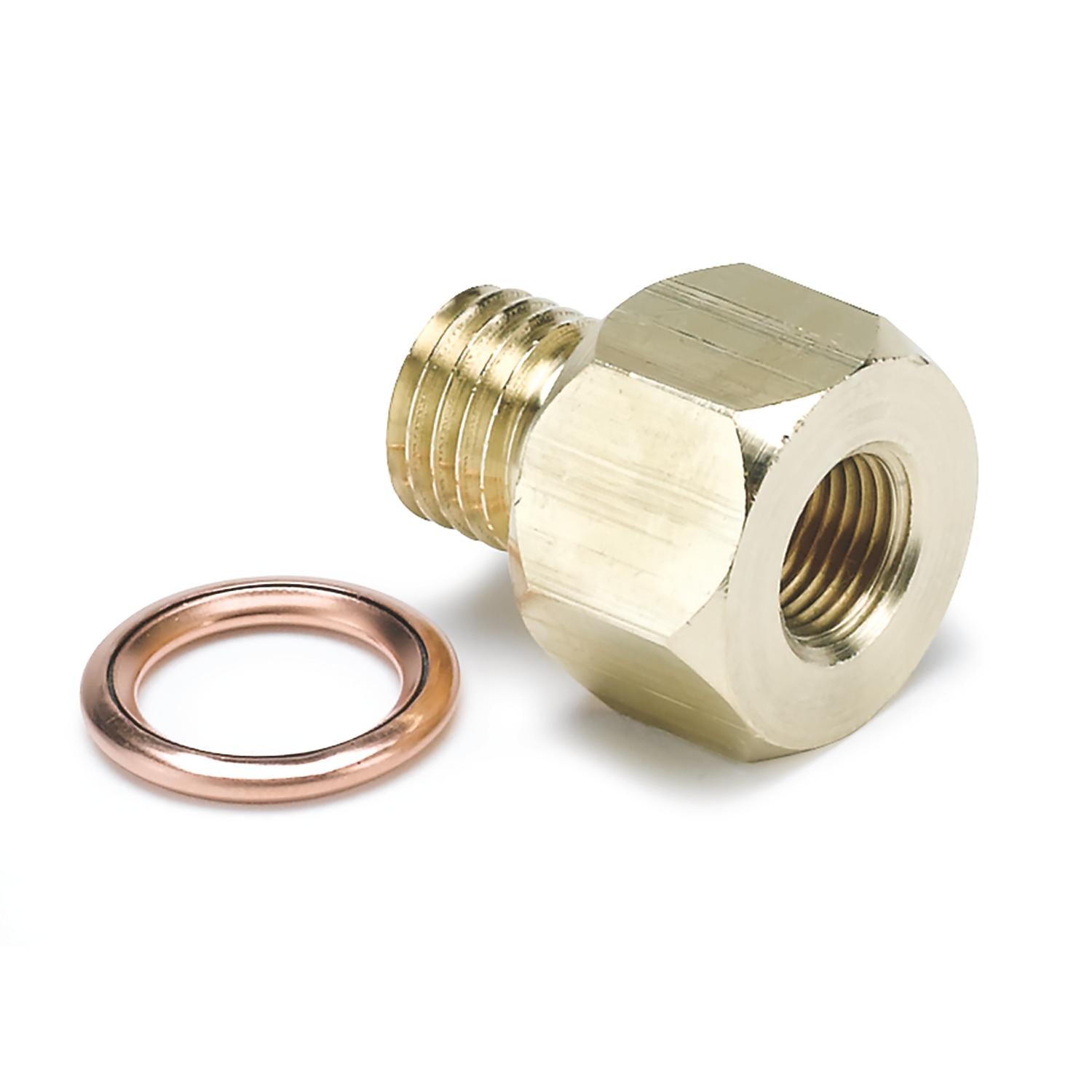 Auto Meter FITTING, ADAPTER, METRIC, M12X1.5 MALE TO 1/8" NPTF FEMALE, BRASS - 2277