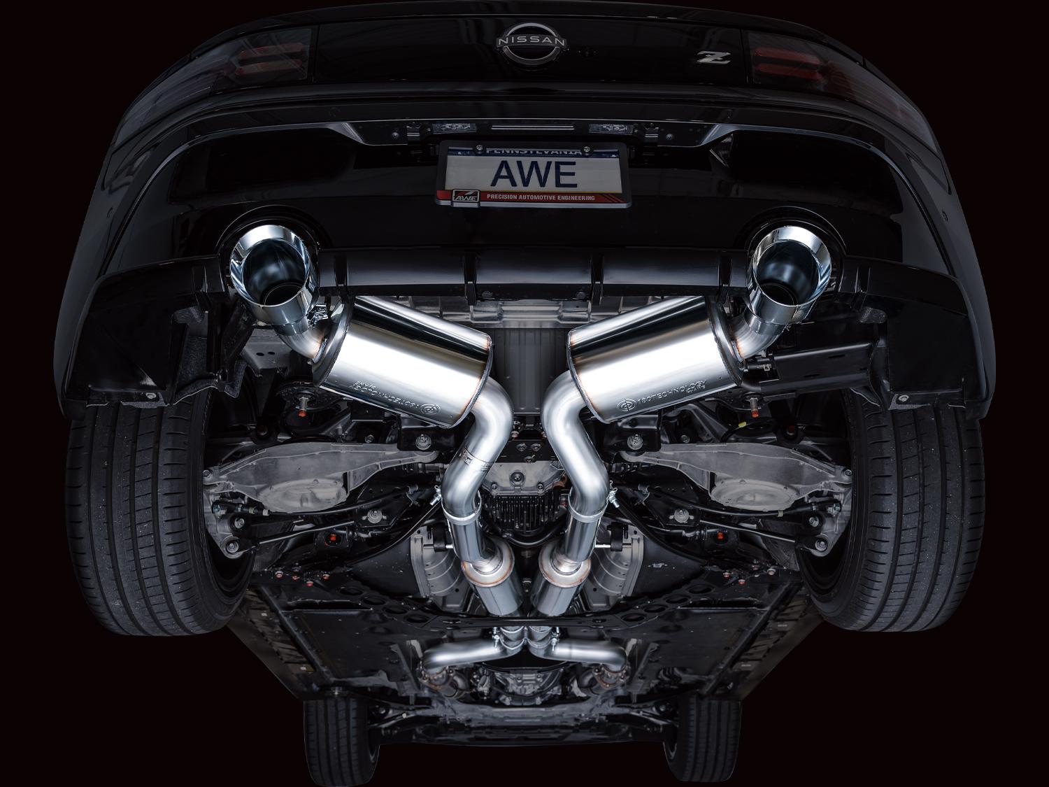AWE Touring Edition for Nissan Z - Chrome Tips - 3015-32400