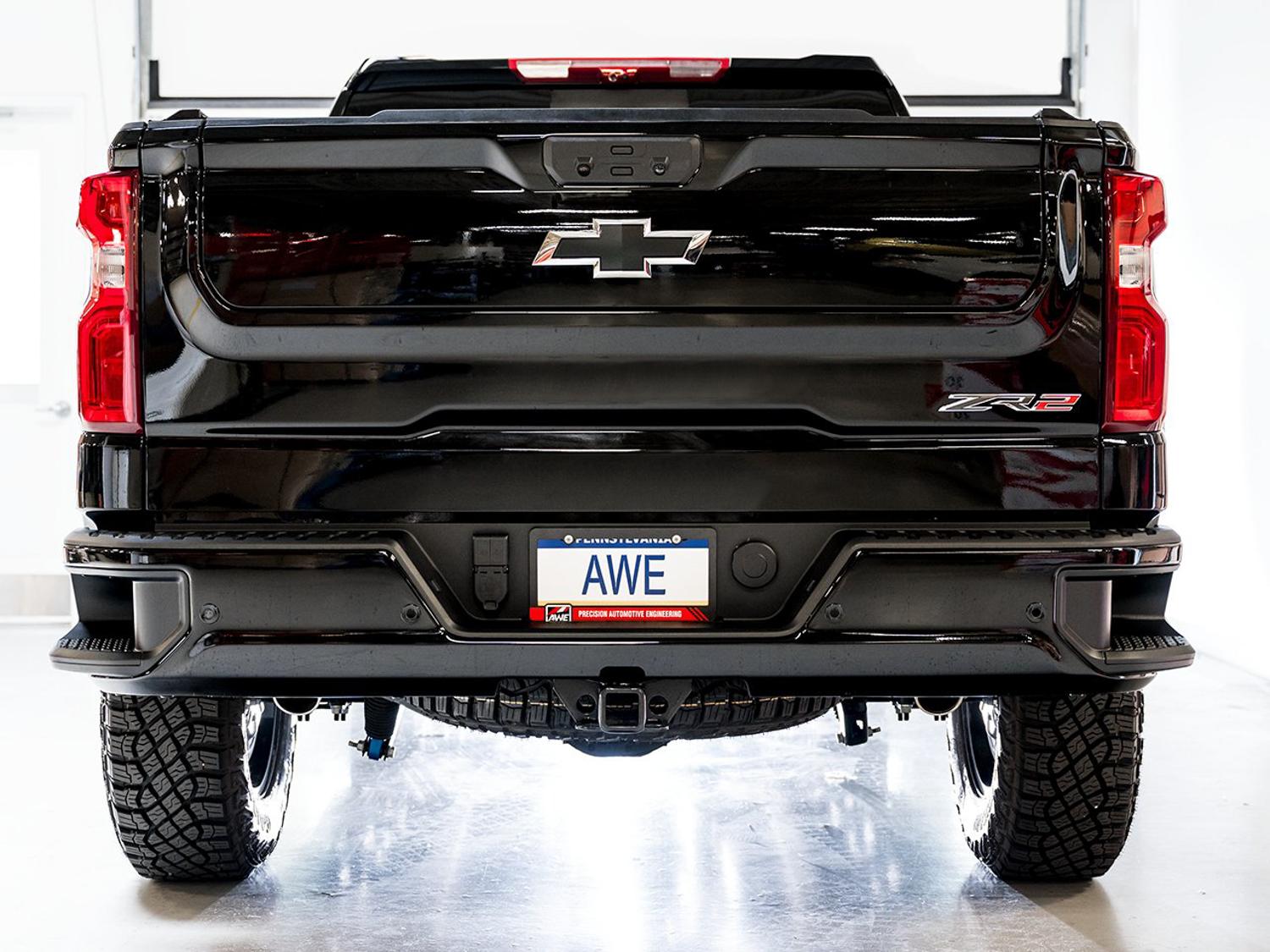AWE 0FG Catback Exhaust - Dual Bashgaurd (No Tips) (2022-2023 GMC Silverado ZR2 / Sierra AT4X) - 3015-31972