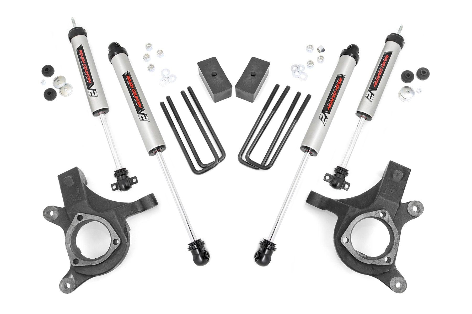Rough Country 3.0 Inch GM Suspension Lift Kit w/V2 Shocks For 99-06 1500 PU 2WD Rough Country - 23277