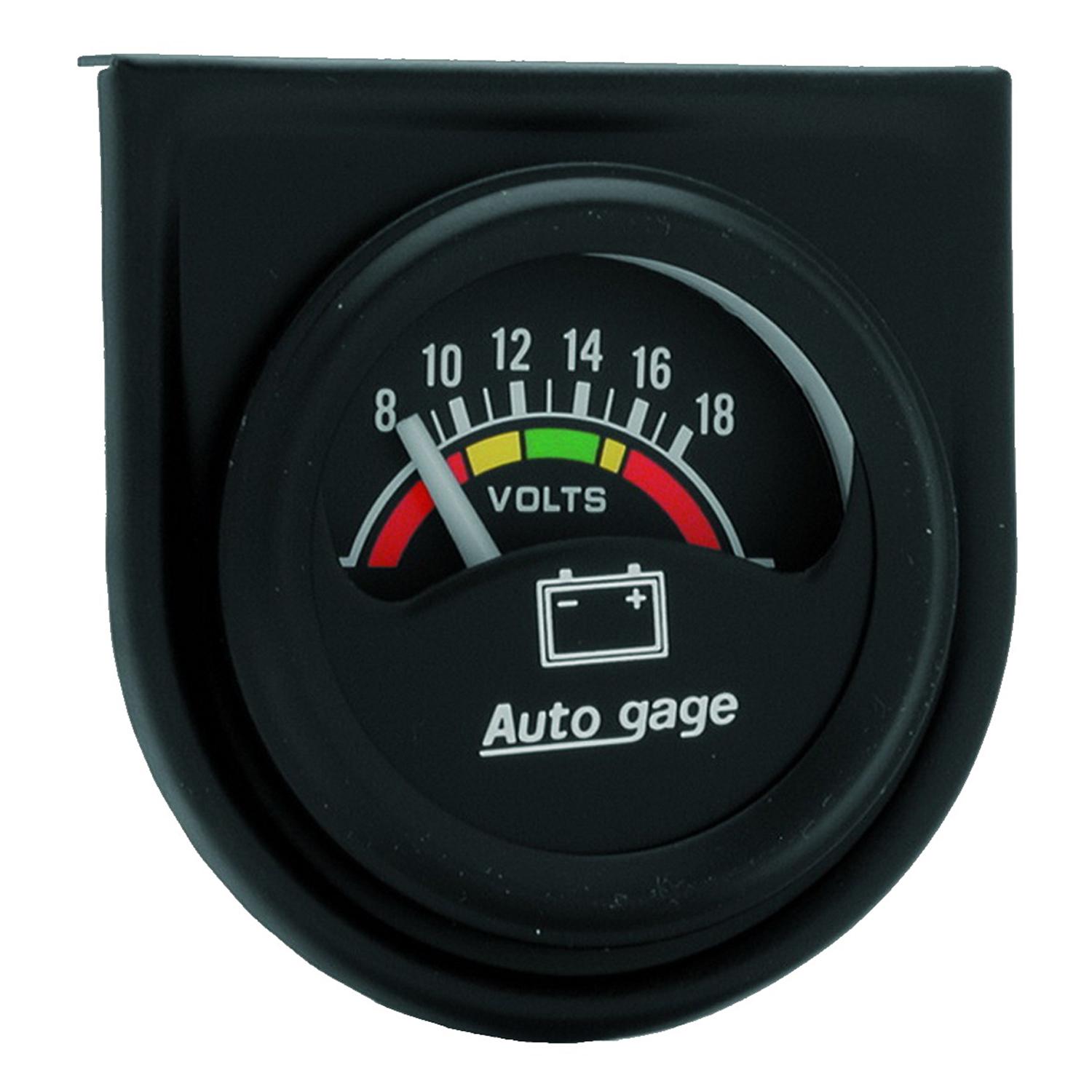 Auto Meter 1-1/2-1/16" VOLTMETER, 8-18V, AUTO GAGE - 2356