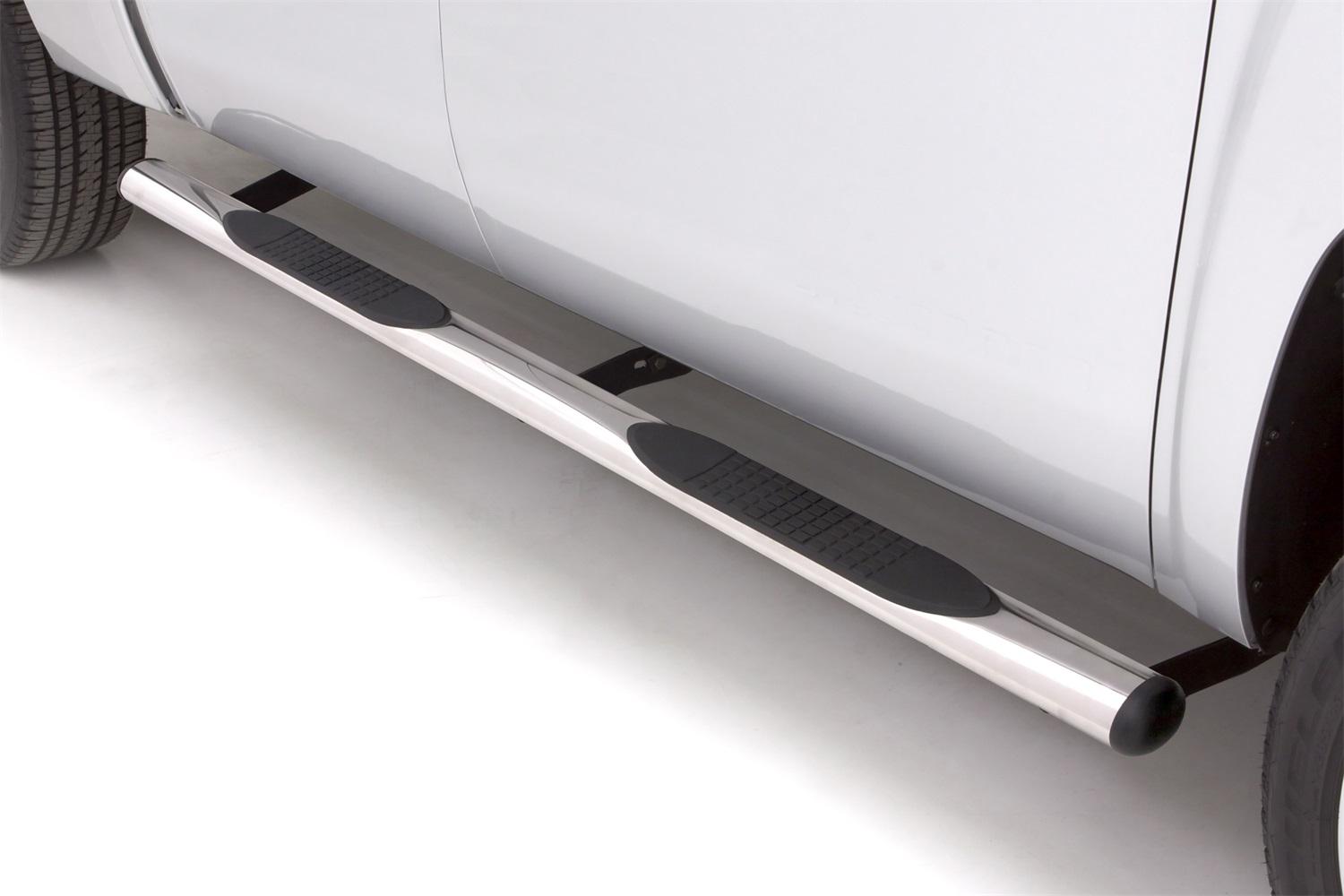 Lund 4 Inch Oval Straight Nerf Bars - Polished Stainless (2009-2021 Ram 1500, 1500, 1500 Classic) - 23576783