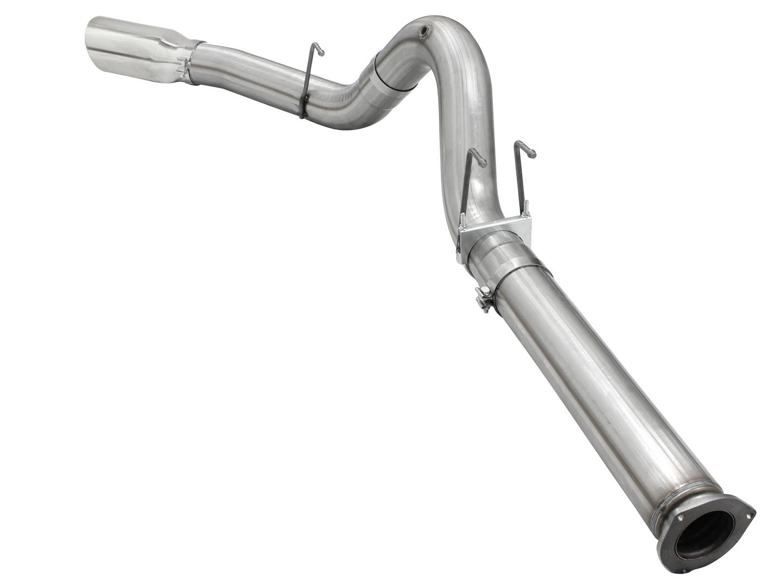 AFE Large Bore-HD 5 IN 409 Stainless Steel DPF-Back Exhaust System w/Polished Tip - 49-43064-P