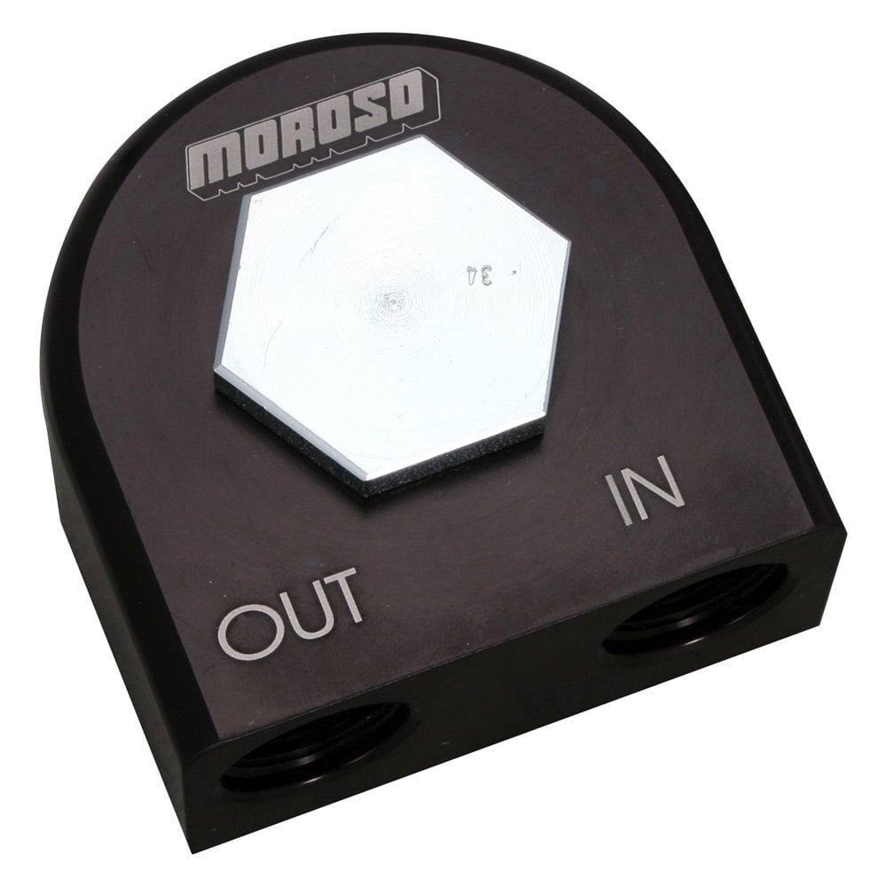 Moroso Filter Adapter, Remote, 90 Deg 3/4 In.-16 Thread - 23682