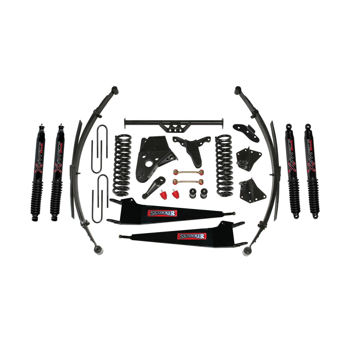 Skyjacker Suspension Lift Kit w/Shock Black MAX Shocks 6 Inch Lift Incl. Front/Rear Springs Radius Arm Brackets Pitman Arm Bump Stops Sway Bar End Links Rear U Bolt Kit - 236BHKS-AB