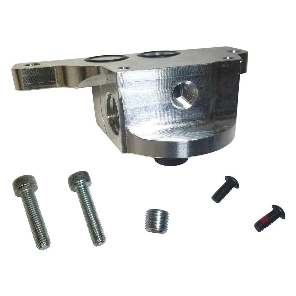 Moroso Filter Adapter Gm Ls Spin On, External Input Inlet, Outbound Rail - 23713