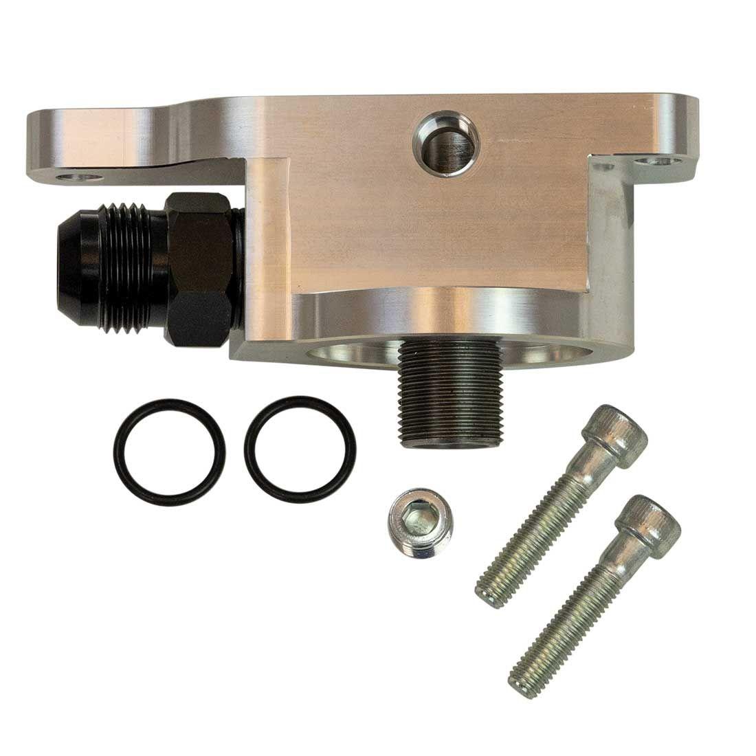 Moroso Filter Adapter GM LS Spin On, External Input, Accumulator Inlet, Inbound Rail - 23716
