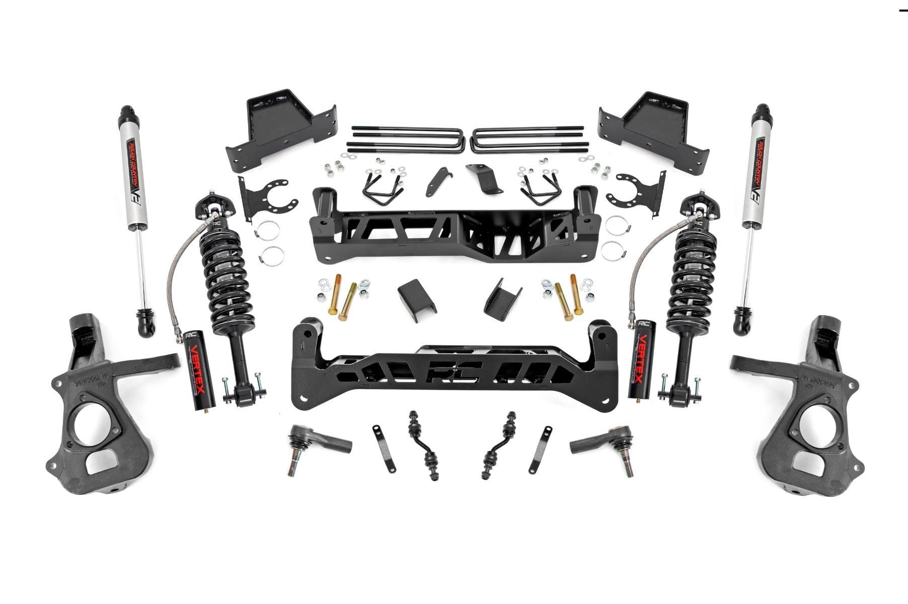 Rough Country 7in GM Suspension Lift Kit, Vertex & V2 (14-18 1500 PU 2WD) (2014-2018 GMC Sierra 1500,2014-2018 Silverado 1500) - 23757