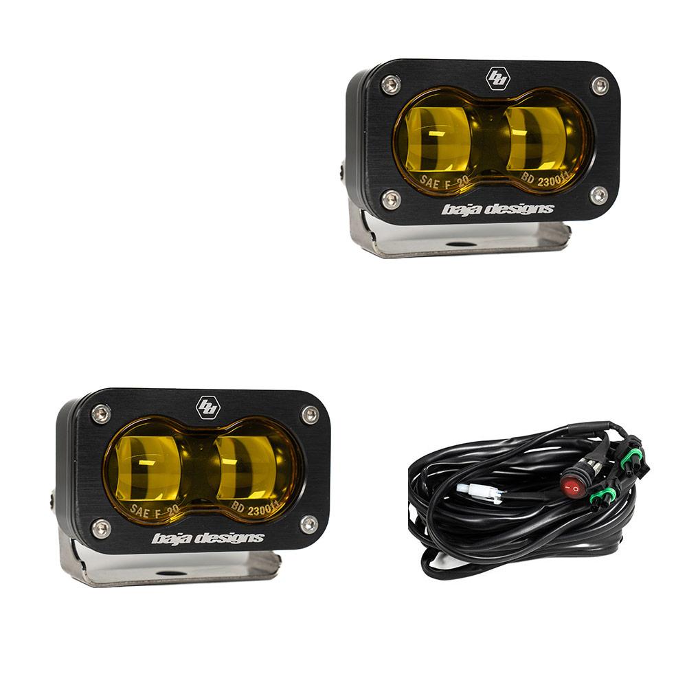 Baja Designs S2 SAE Pair LED Spot, Baja Amber - 237811