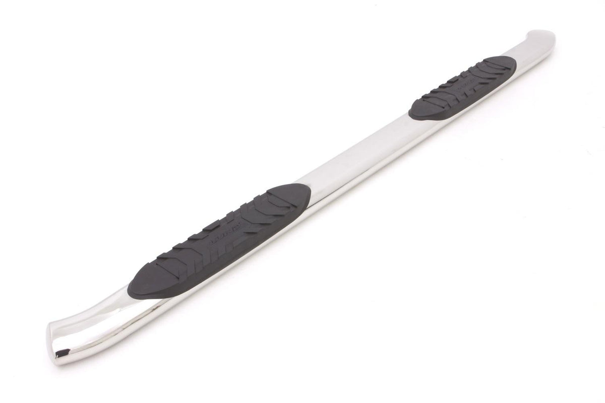 Lund 5 Inch Oval Curved Nerf Bars - Polished Stainless (2001-2014 Chevrolet, GMC Fitment) - 23791007