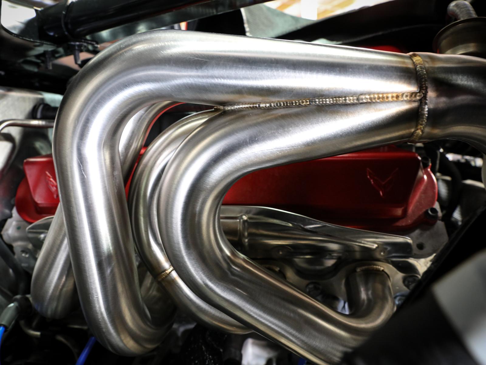 AFE Twisted Steel 1-7/8 IN to 2-3/4 IN 304 Stainless Headers w/ Titanium Coat Finish (Chevrolet Corvette (C8) 20-25 V8-6.2L) - 48-34148-T
