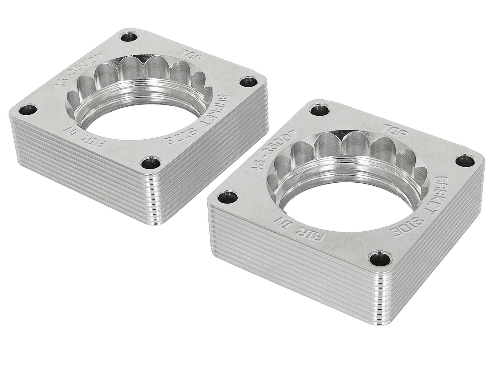 AFE Silver Bullet Throttle Body Spacer Kit (Pair) (2008-2020 370Z, 370Z, Q50, Q60, G37) - 46-36007