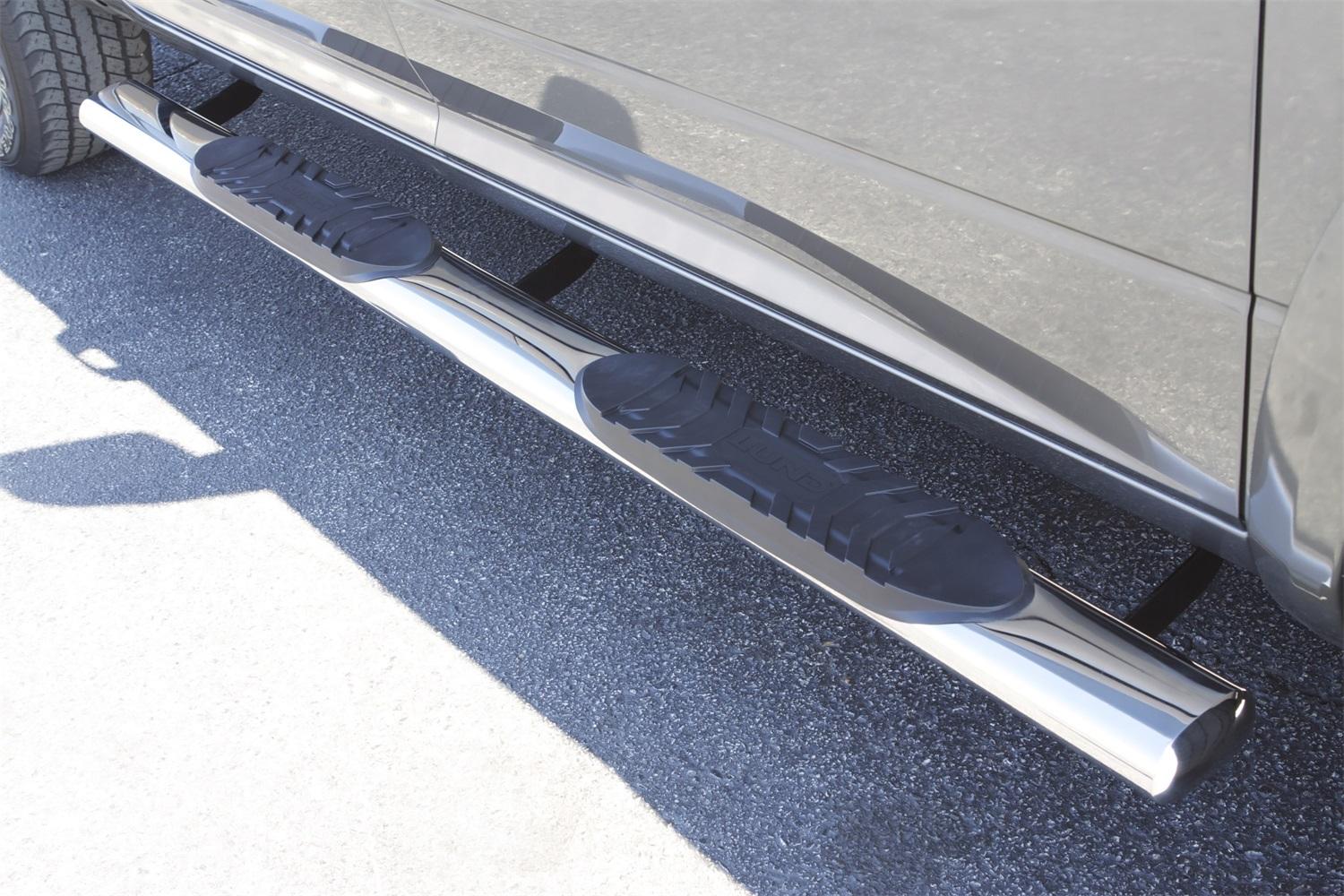 Lund 5 Inch Oval Straight Nerf Bars - Polished Stainless (2009-2024 Dodge, Ram Fitment) - 23984003