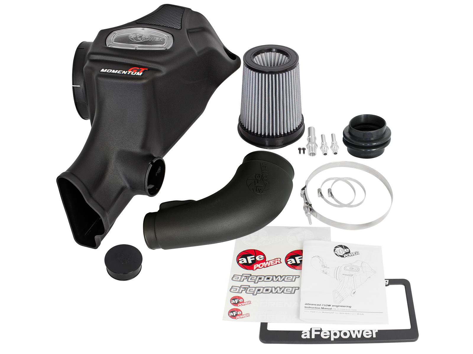AFE Momentum GT Cold Air Intake System w/ Pro DRY S Media (2015-2017 Mustang V6) - 51-73202