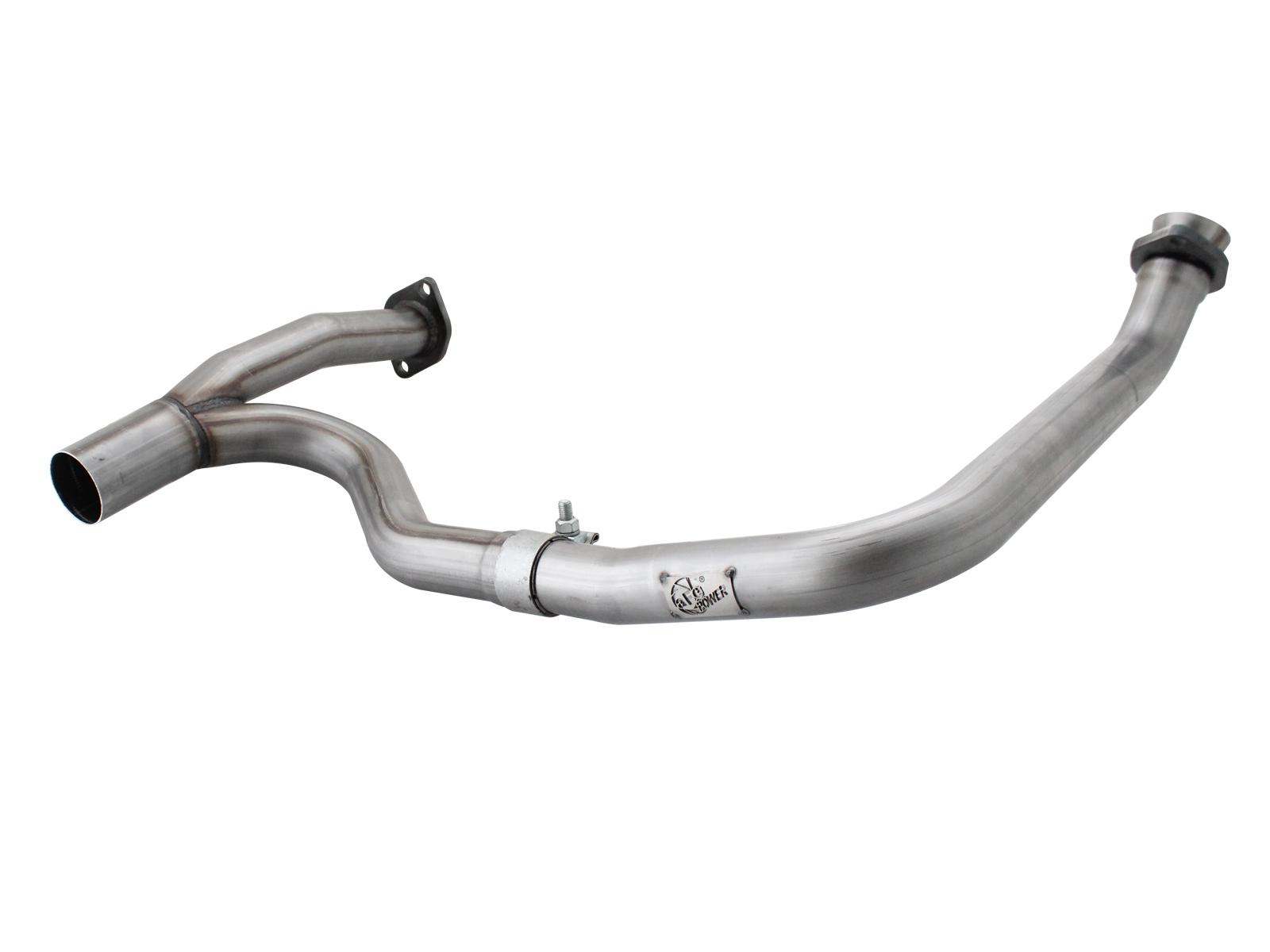 AFE Twisted Steel 2 IN to 2-1/2 IN 409 Stainless Steel Y-Pipe (2012-2018 Wrangler JK, Wrangler) - 48-46208