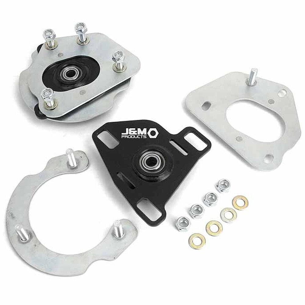 J&amp;M 24230B 2015-2026 Ford Mustang Caster Camber Plates Fully Adjustable (Black)