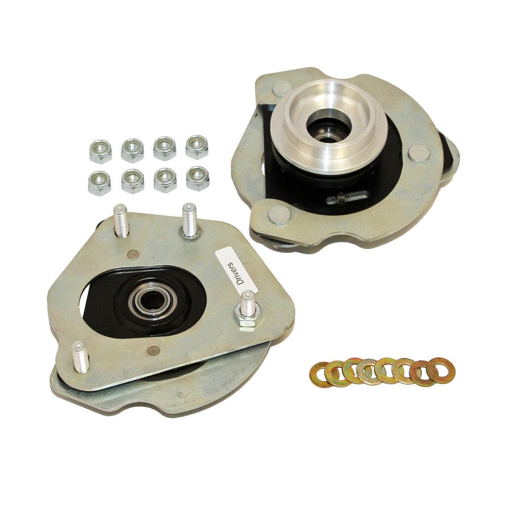 J&amp;M 24231R 2015-2026 Mustang Caster Camber Plates for Viking Coil Over Struts (Red)