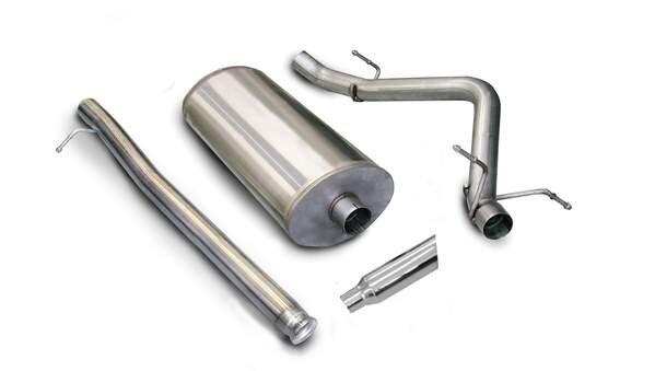 Corsa 24267 3" Single Side Exit Sport Catback Exhaust with 4.0" Polished Slash Cut Tip (2007-2008 Silverado / Sierra 133" Wheelbase)
