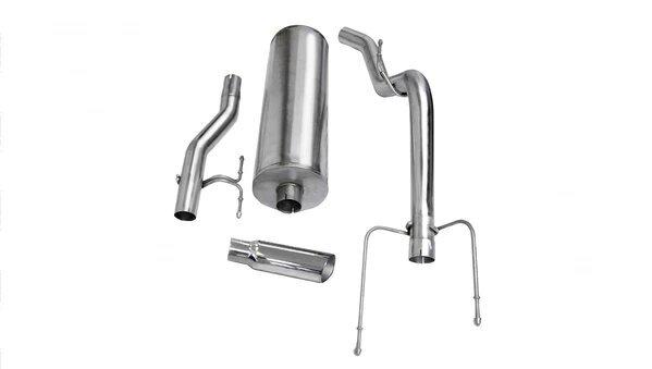 Corsa 24402 3" Single Side Exit Sport Catback Exhaust System with 4" Polished Slash Cut Tip (2004-2005 Ram 1500 Reg / Short)
