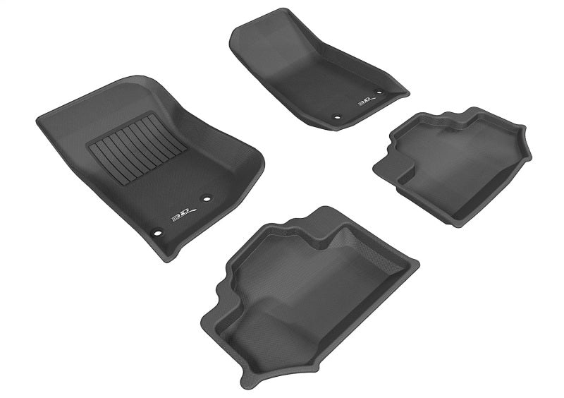 3D MAXpider 2014-2018 Jeep Wrangler JK 2-Door Kagu 1st & 2nd Row Floormats - Black