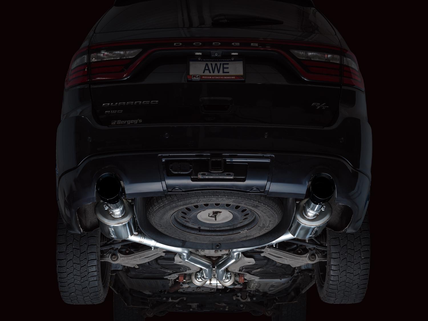 AWE Touring Edition Exhaust - Diamond Black Tips (2011-2024 Dodge Durango 5.7L) - 3015-33575