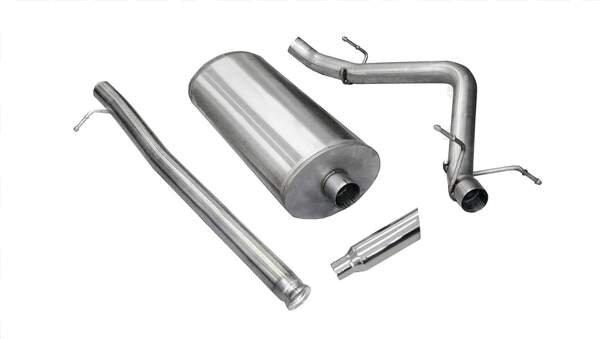 Corsa 24518 3" Side Exit Sport Catback Exhaust with 4.0" Polished Tip (2010 Silverado / Sierra 143.5" Wheelbase)