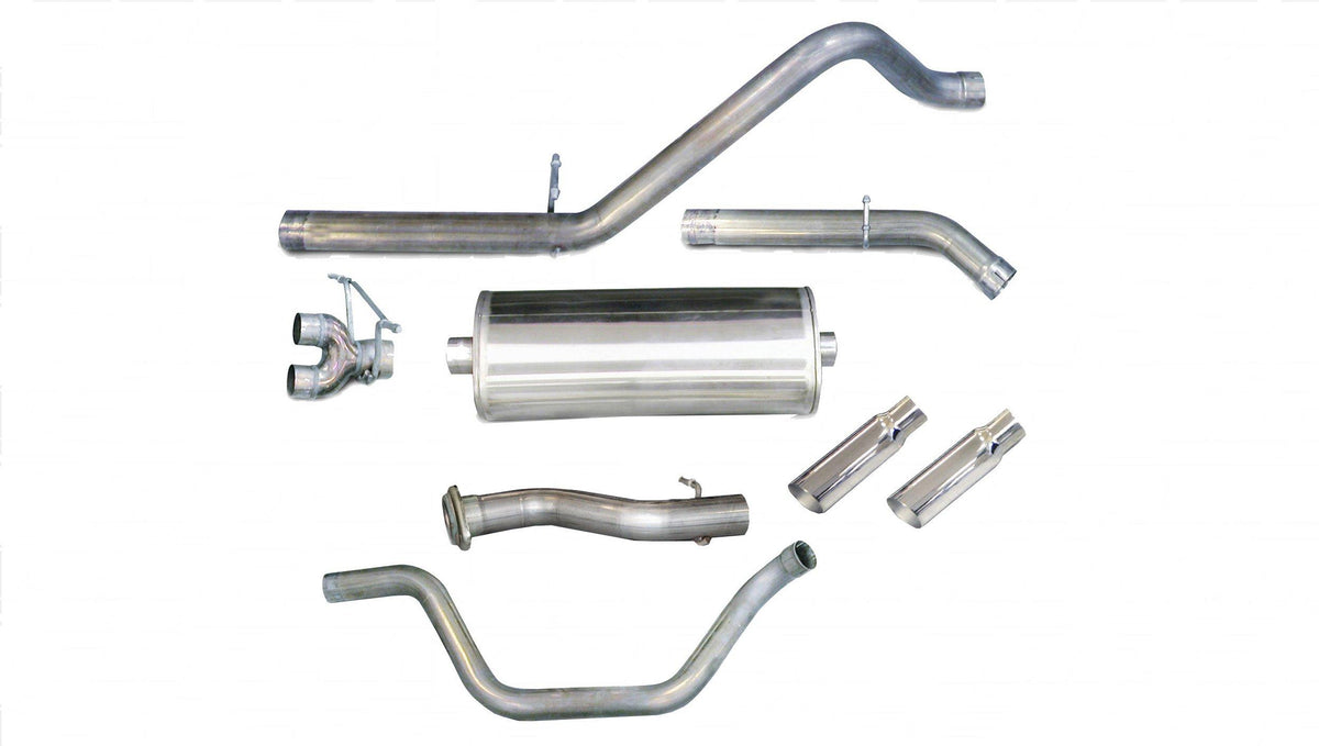 Corsa 24519 3" Dual Rear Exit Sport Catback Exhaust with 4.0" Polished Tips (2010 Silverado / Sierra 143.5" Wheelbase)