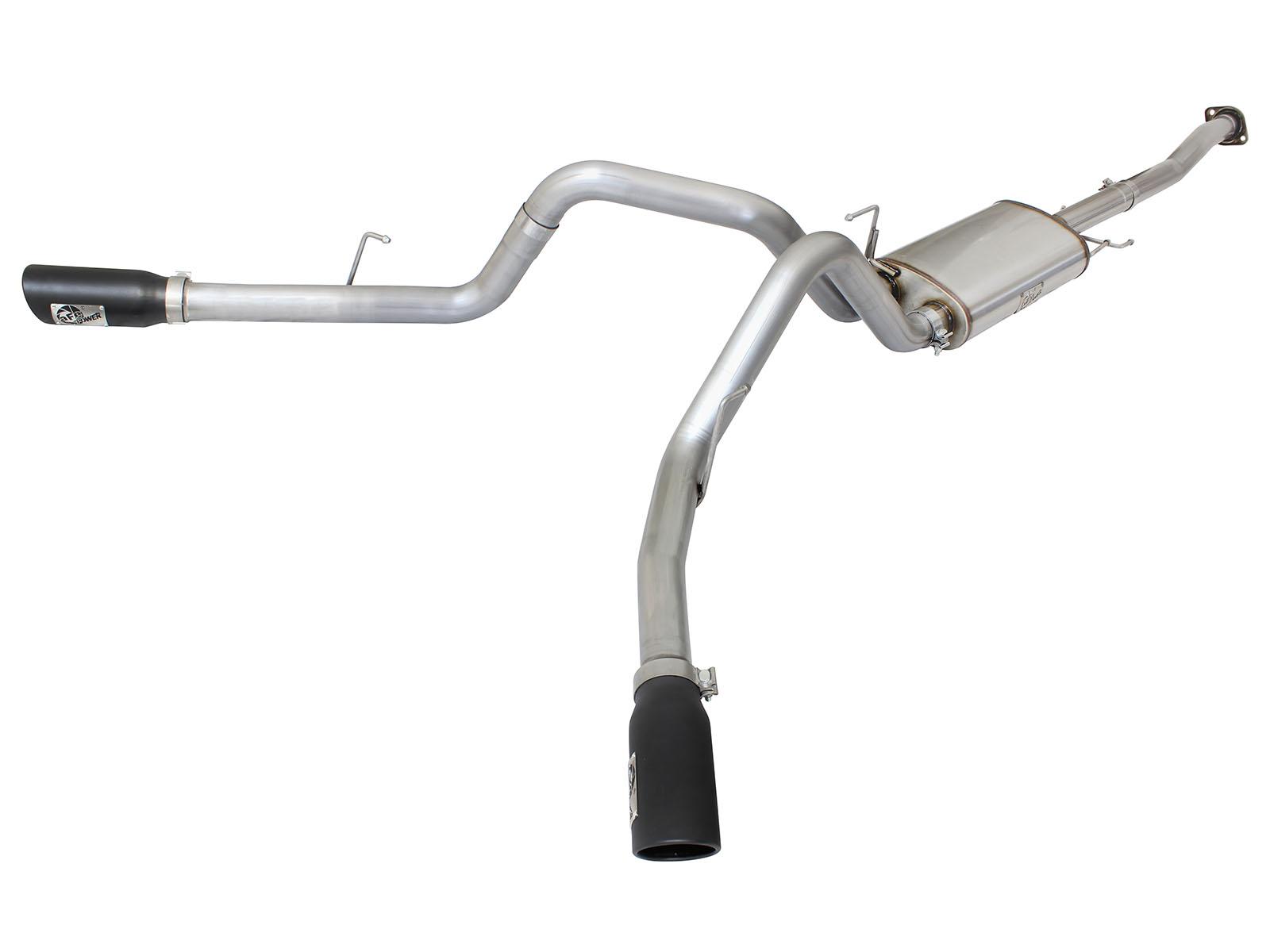 AFE MACH Force-Xp 3 IN 409 Stainless Steel Cat-Back Exhaust System w/Black Tip (2015-2020 F-150, F-150) - 49-43070-B