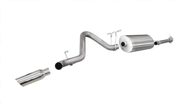Corsa 24794 3" Single Side Exit Sport Catback Exhaust with 4.0" Polished Slash Cut Tip (2011-2014 Silverado / Sierra 153.7" Wheelbase - Crew / Std)