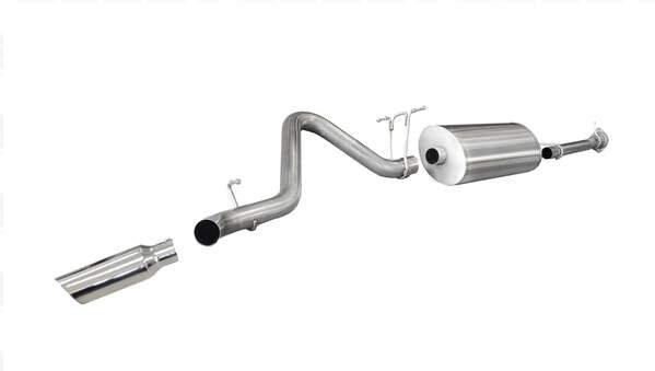 Corsa 24798 3" Single Side Exit Sport Catback Exhaust with 4.0" Single Polished Slash Cut Tip (2011-2014 Silverado / Sierra 167.7" Wheelbase - Crew / Long)