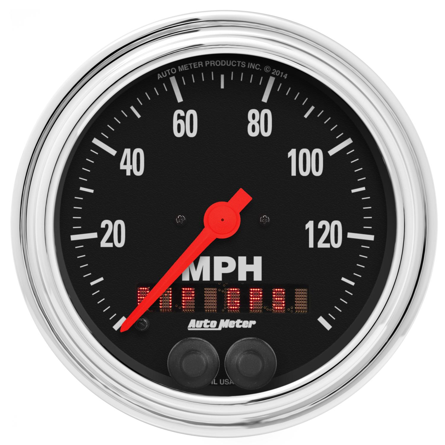Auto Meter 3-3/8" GPS SPEEDOMETER, 0-140 MPH, TRADITIONAL CHROME - 2480