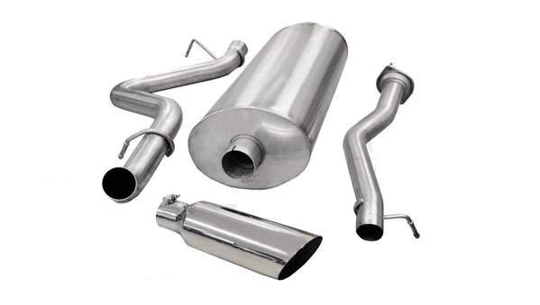 Corsa 24892 3" Single Side Exit Sport Catback Exhaust with 4.0" Single Polished Slash Cut Tip (2007-2010 Silverado / Sierra 143.5" Wheelbase - Reg / Long)