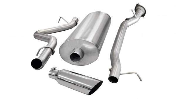 Corsa 24896 3" Single Side Exit Sport Catback Exhaust with 4.0" Polished Slash Cut Tip (2007-2010 Silverado / Sierra 157.5" Wheelbase - Ext / Long)