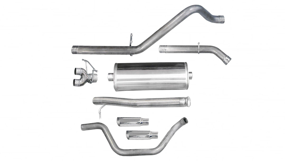 Corsa 24903 3" Dual Rear Exit Sport Catback Exhaust with Single 4.0" Slash Cut Polished Tips (2009-2013 Silverado / Sierra 133" Wheelbase)