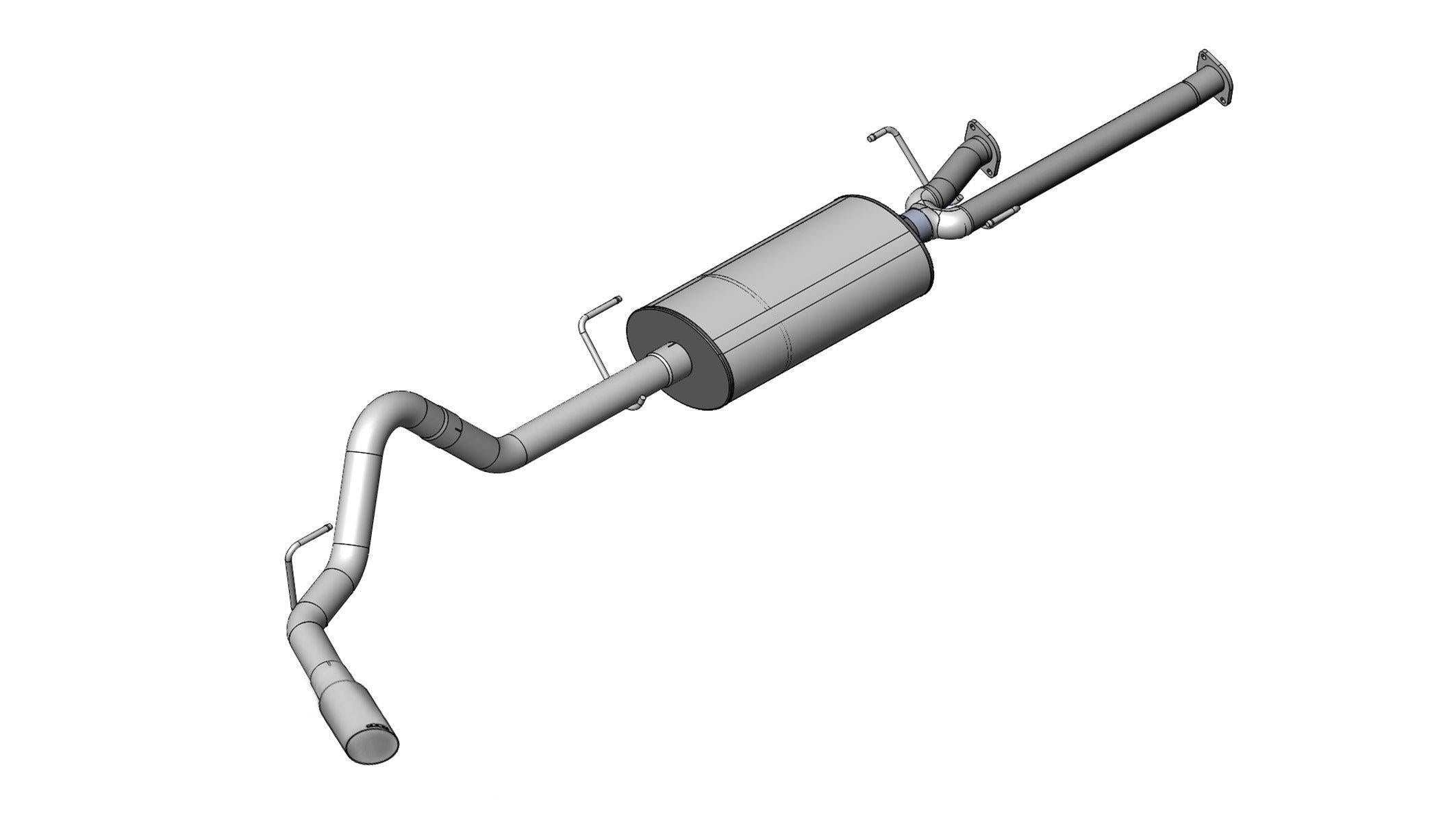 Corsa 24916 3" Single Side Exit Sport Catback Exhaust System with 4" Polished Slash Cut Tip (2011-2019 Toyota Tundra 5.7L Dbl / Crew)
