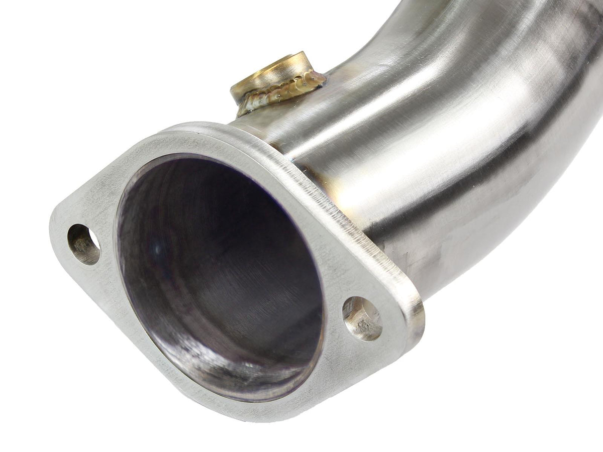 AFE Twisted Steel 3-1/2 to 3 IN 304 Stainless Steel Down Pipe w/ Cat (2008-2015 Lancer, Lancer, Lancer, Lancer, Lancer, Lancer) - 48-36701