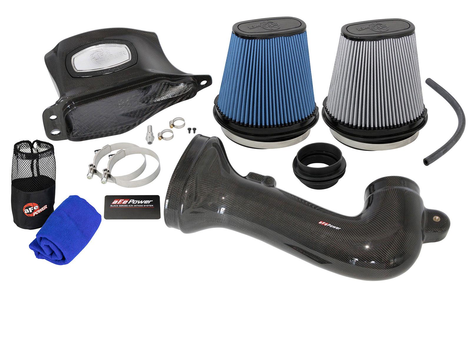 AFE Black Series Carbon Fiber Cold Air Intake System w/ Pro 5R & Pro DRY S Filters (2015-2019 Corvette) - 52-74202-C