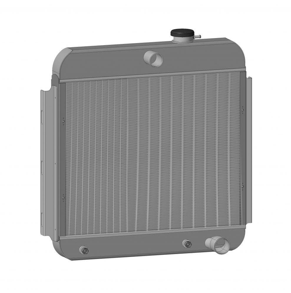 PWR Chevrolet Bel Air 55-57 Extruded Tube Downflow Radiator I6/SBC w/TOC - Satin Black PWR Racing - 25-10283B