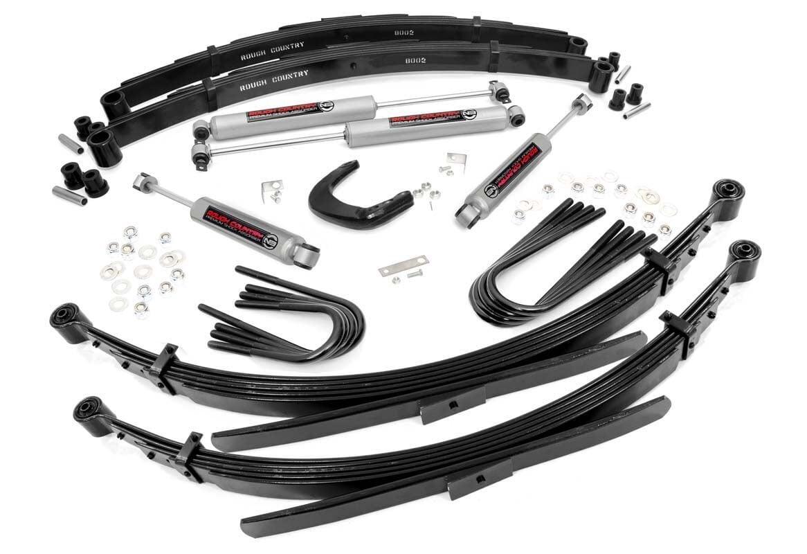Rough Country 4in GM Suspension Lift System (88-91 3/4-Ton Suburban 4WD, 52in Rear Springs) - 250-88-9230
