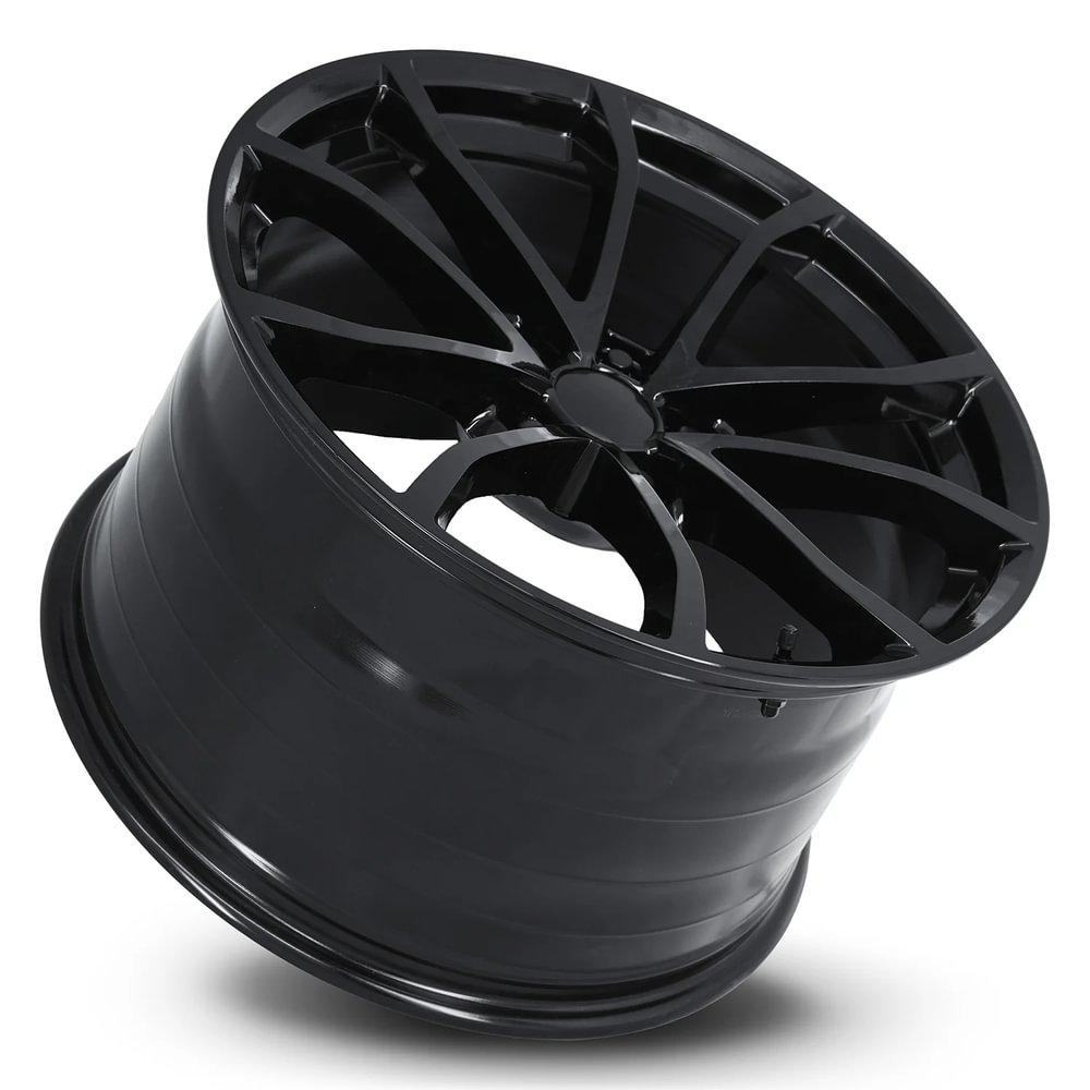 Factory Reproductions FR 25 20X12 5X4.75 +59 Hb 70.3 C6 Corvette Cup Gloss Black With Cap - 25012593402F