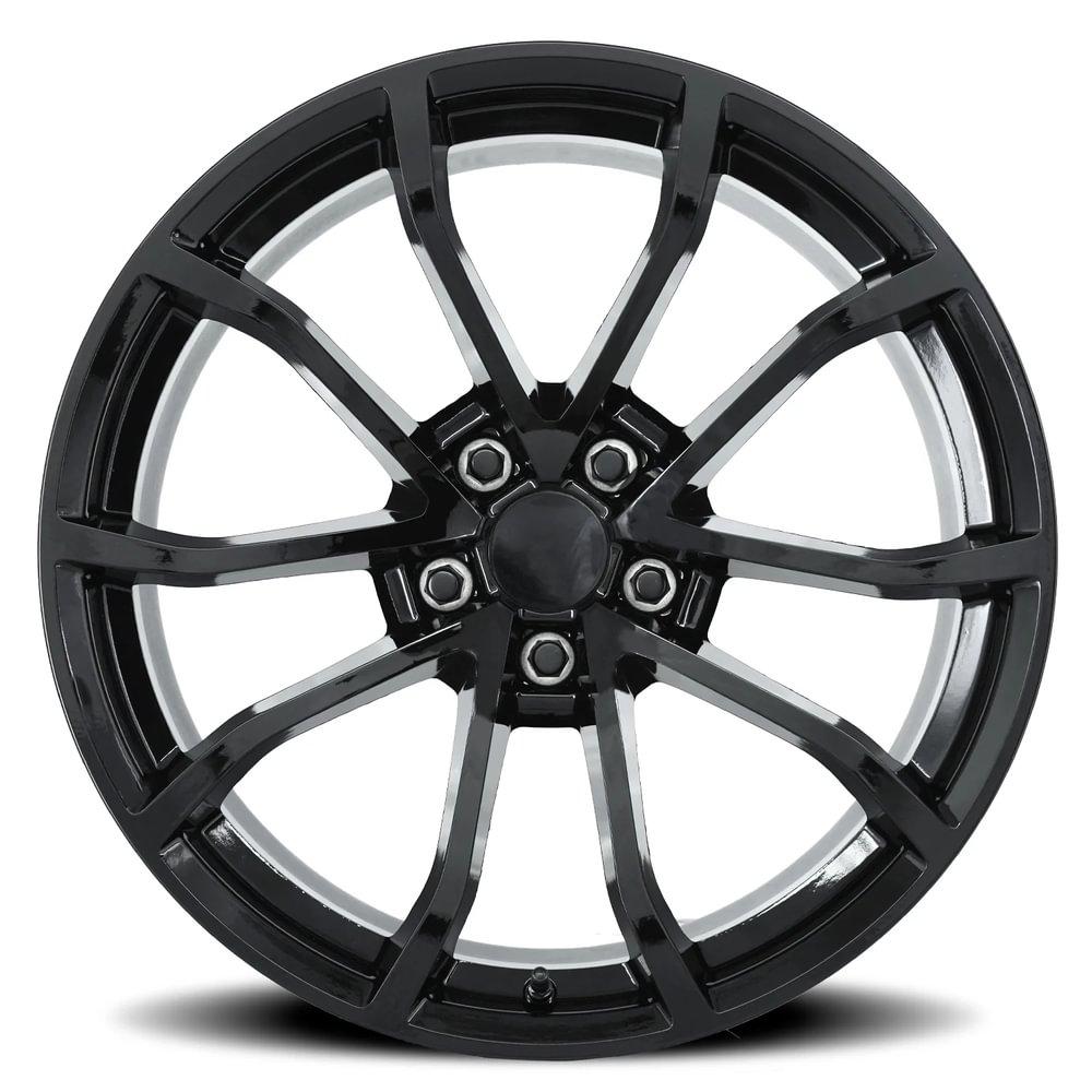Factory Reproductions FR 25 20X12 5X4.75 +59 Hb 70.3 C6 Corvette Cup Gloss Black With Cap - 25012593402F
