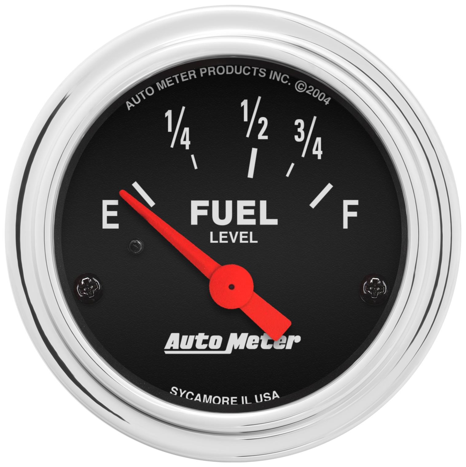 Auto Meter 2-1/16" FUEL LEVEL, 73-10 Ω, TRAD. CHROME - 2515